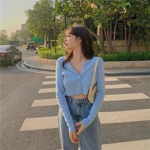 เสื้อครอปเกาหลี