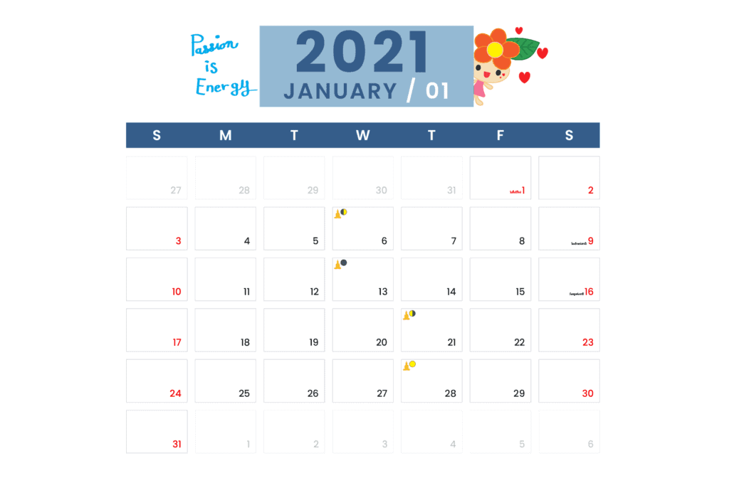 ปฏิทินวันหยุด 2564, ปฏิทินวันพระ 2564, ปฏิทินวันหยุดมกราคม 2564